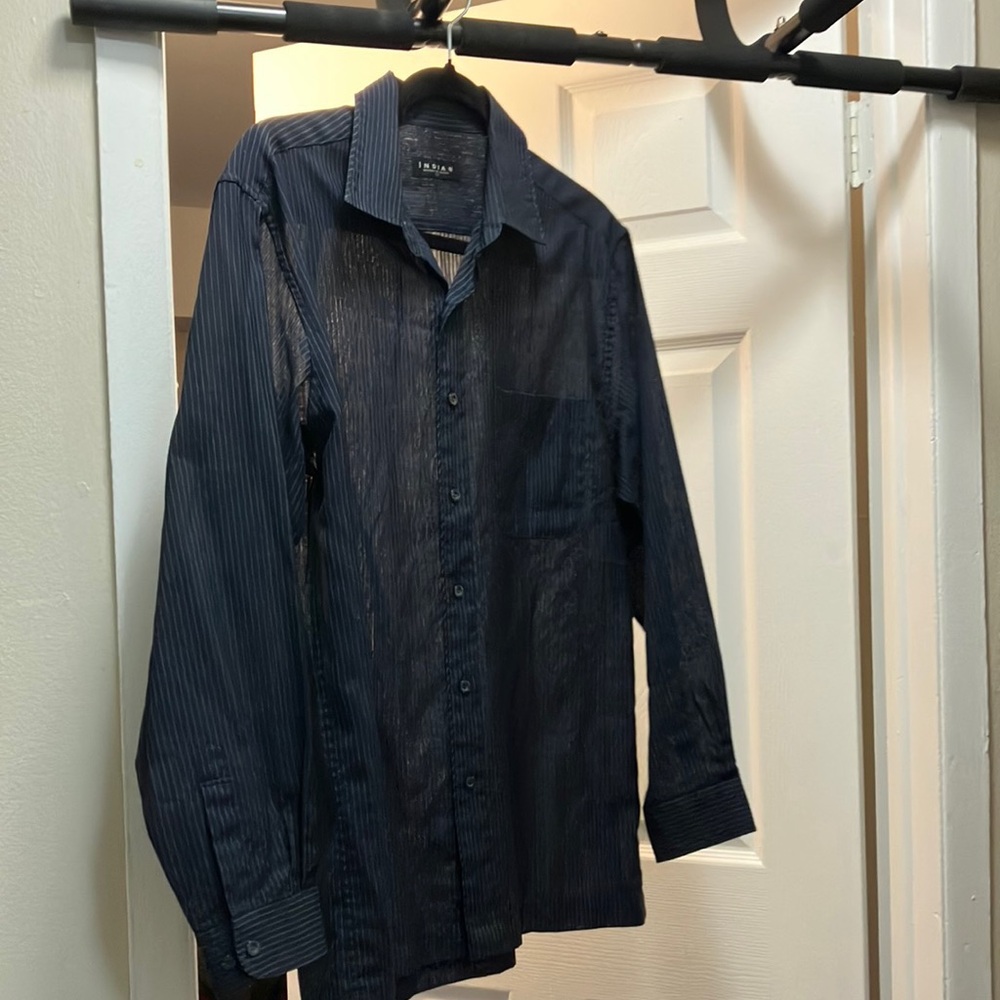 Black Casual Button Down Shirt with Classic Collar